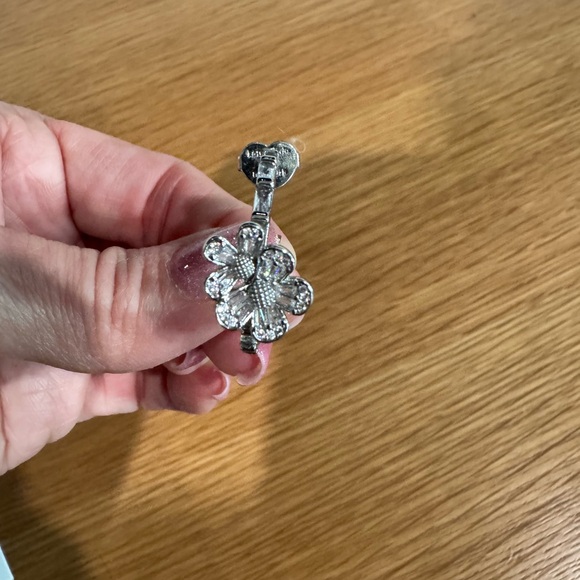 Kate Spade Silver Floral Hoop Earrings - Picture 2 of 5